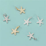 Davis 925 Silver Starfish CZ Pendant DIY Jewelry
