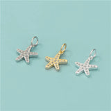 Davis 925 Silver Starfish CZ Pendant DIY Jewelry