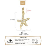 Davis 925 Silver Starfish CZ Pendant DIY Jewelry