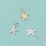 Davis 925 Silver Starfish CZ Pendant DIY Jewelry