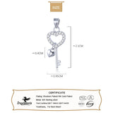 TrustDavis 925 Sterling Silver Romantic Key Heart CZ Pendant