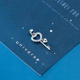 TrustDavis 925 Sterling Silver Romantic Key Heart CZ Pendant