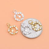TrustDavis 925 Silver Pendant CZ Round Star DIY Necklace Accessory S925 Jewelry