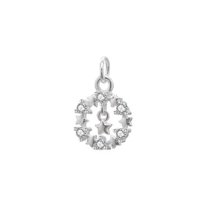 TrustDavis 925 Silver Pendant CZ Round Star DIY Necklace Accessory S925 Jewelry