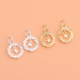 TrustDavis 925 Silver Pendant CZ Round Star DIY Necklace Accessory S925 Jewelry