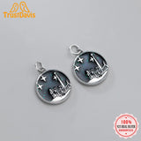 Davis 925 Silver Pendant Night Sky Charm DIY Jewelry