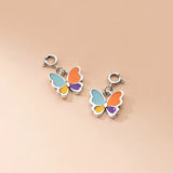 925 Silver Pendant Colorful Butterfly Charm Necklace DIY Jewelry