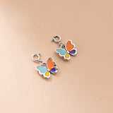 925 Silver Pendant Colorful Butterfly Charm Necklace DIY Jewelry
