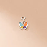 925 Silver Pendant Colorful Butterfly Charm Necklace DIY Jewelry