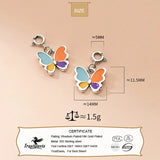 925 Silver Pendant Colorful Butterfly Charm Necklace DIY Jewelry