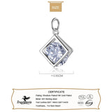 TrustDavis 925 Sterling Silver Square CZ Charm Pendant