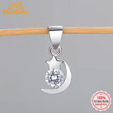925 Silver Moon Star CZ Charm Pendant DIY Jewelry