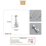 925 Silver Moon Star CZ Charm Pendant DIY Jewelry