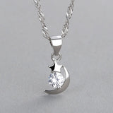 925 Silver Moon Star CZ Charm Pendant DIY Jewelry