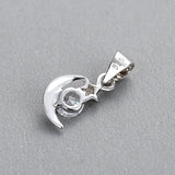 925 Silver Moon Star CZ Charm Pendant DIY Jewelry