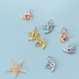 925 Silver Papercranes CZ Charm Pendant DIY Fine Jewelry