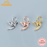 925 Silver Papercranes CZ Charm Pendant DIY Fine Jewelry