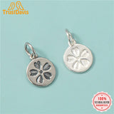 TrustDavis 925 Sterling Silver Flowers Charm Pendant DIY Jewelry