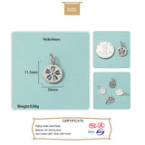 TrustDavis 925 Sterling Silver Flowers Charm Pendant DIY Jewelry