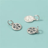 TrustDavis 925 Sterling Silver Flowers Charm Pendant DIY Jewelry
