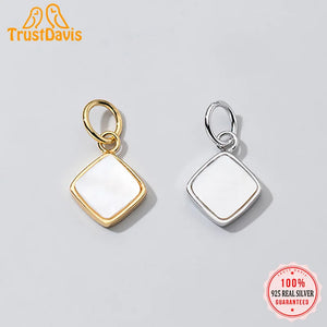 TrustDavis 925 Sterling Silver Shell Charm Pendant DIY Accessories