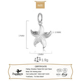 TrustDavis 925 Sterling Silver Sweet 3D Starfish Charm Pendant