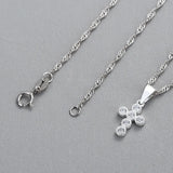 TrustDavis 925 Silver Sweet Cross CZ Charm Pendant DIY