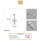 TrustDavis 925 Silver Sweet Cross CZ Charm Pendant DIY