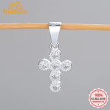 TrustDavis 925 Silver Sweet Cross CZ Charm Pendant DIY