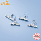 925 Sterling Silver Sweet Fishtail CZ Charm Pendant DIY Jewelry