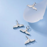 925 Sterling Silver Sweet Fishtail CZ Charm Pendant DIY Jewelry