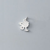 TrustDavis 925 Sterling Silver Sweet Head Charm Pendant DIY Jewelry DZ453