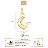 TrustDavis 925 Sterling Silver Moon Star Charm Pendant DIY Jewelry DZ406