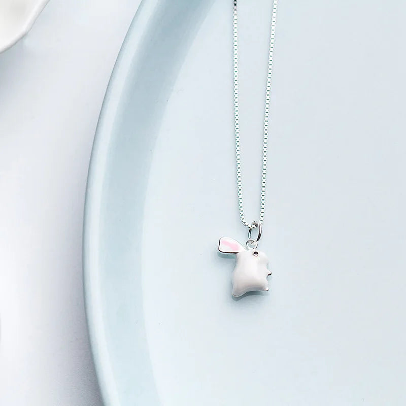 TrustDavis 925 Sterling Silver Rabbit Charm Pendant DIY Jewelry DZ484