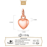 925 Sterling Silver Sweet Romantic Heart Charm Pendant DIY Jewelry