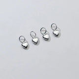 925 Sterling Silver Sweet Romantic Heart Charm Pendant DIY Jewelry