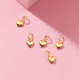 925 Sterling Silver Sweet Romantic Heart Charm Pendant DIY Jewelry