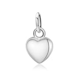 925 Sterling Silver Sweet Romantic Heart Charm Pendant DIY Jewelry