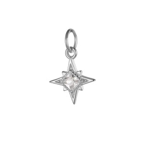 TrustDavis 925 Sterling Silver Star CZ Charm Pendant DIY Accessories