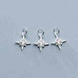 TrustDavis 925 Sterling Silver Star CZ Charm Pendant DIY Accessories