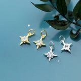TrustDavis 925 Sterling Silver Star CZ Charm Pendant DIY Accessories