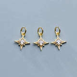 TrustDavis 925 Sterling Silver Star CZ Charm Pendant DIY Accessories