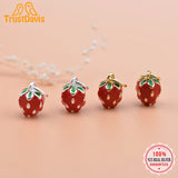 TrustDavis 925 Sterling Silver Sweet Strawberry Charm Pendant