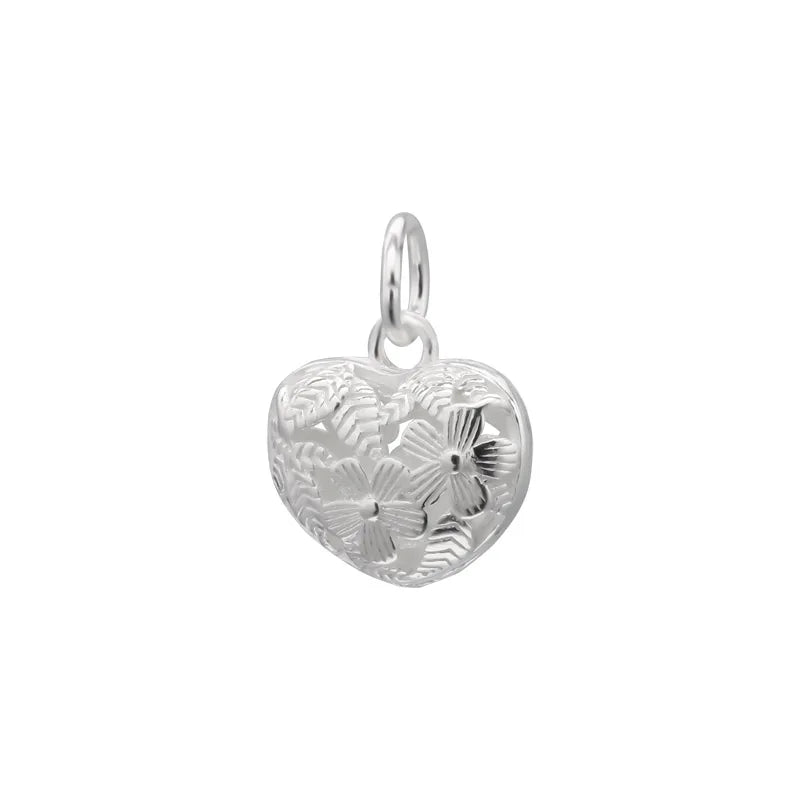 TrustDavis 925 Sterling Silver Heart Charm Pendant DIY Accessories