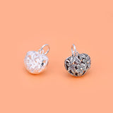 TrustDavis 925 Sterling Silver Heart Charm Pendant DIY Accessories