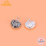 TrustDavis 925 Sterling Silver Heart Charm Pendant DIY Accessories