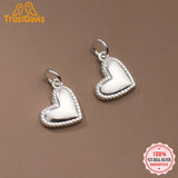 TrustDavis Silver Heart Charm Pendant for Necklace Bracelet DZ882