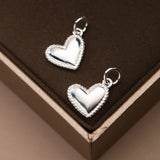 TrustDavis Silver Heart Charm Pendant for Necklace Bracelet DZ882