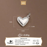 TrustDavis Silver Heart Charm Pendant for Necklace Bracelet DZ882