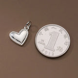 TrustDavis Silver Heart Charm Pendant for Necklace Bracelet DZ882